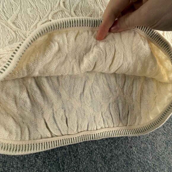 COOGI Australia Sweater Women White Crop Knit Pullover Sleeve Logos Short XL - Picture 10 of 16